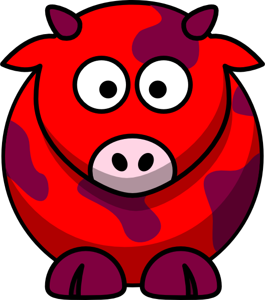 Red Cow 2 Svg Clip Arts 528 X 598 Px (528x598), Png Download