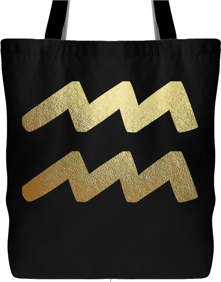 Aquarius Gold Sign Tote Bag (1024x1024), Png Download