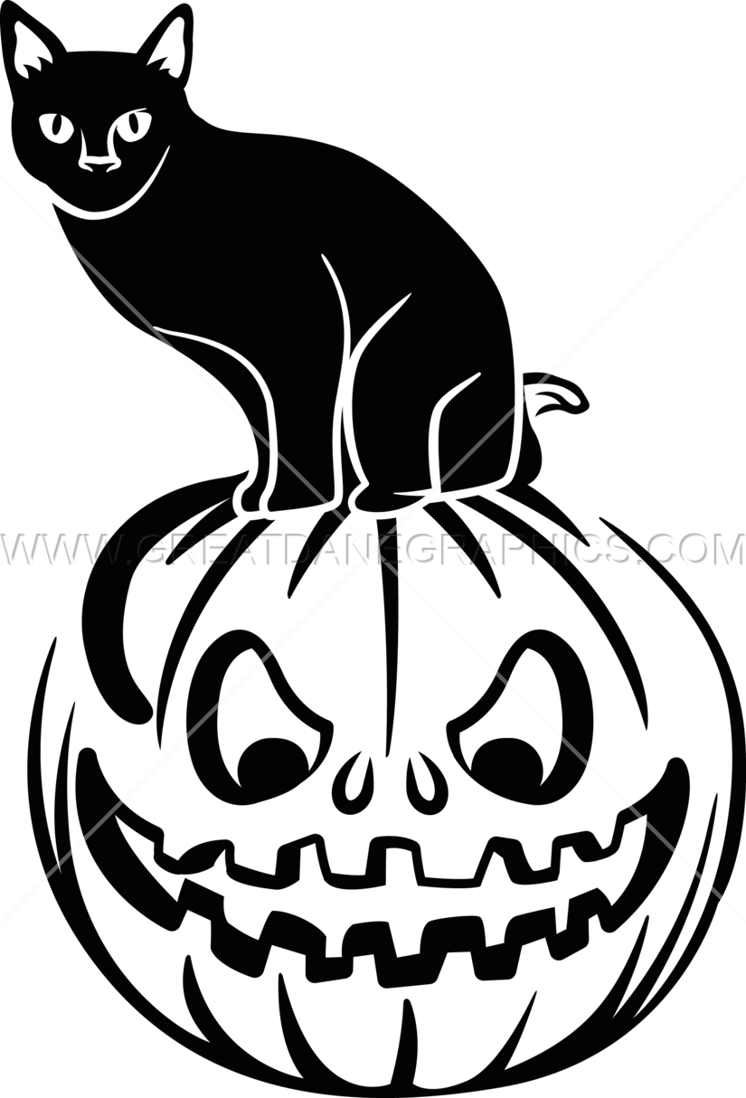 Black Cat On Pumpkin (825x1214), Png Download