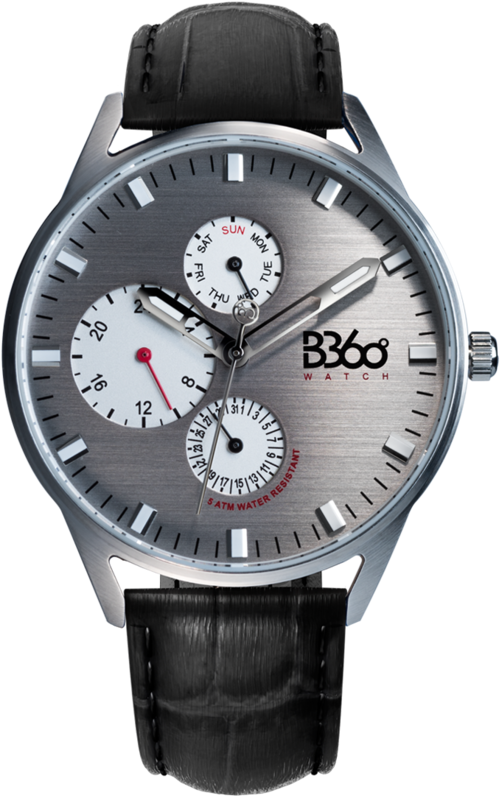 B Calm Classic-black Silver Watch (800x800), Png Download