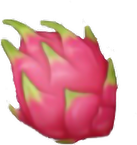 Fruit Fruits Pink Green Dragon Nature Emoji Emojisticke (548x580), Png Download