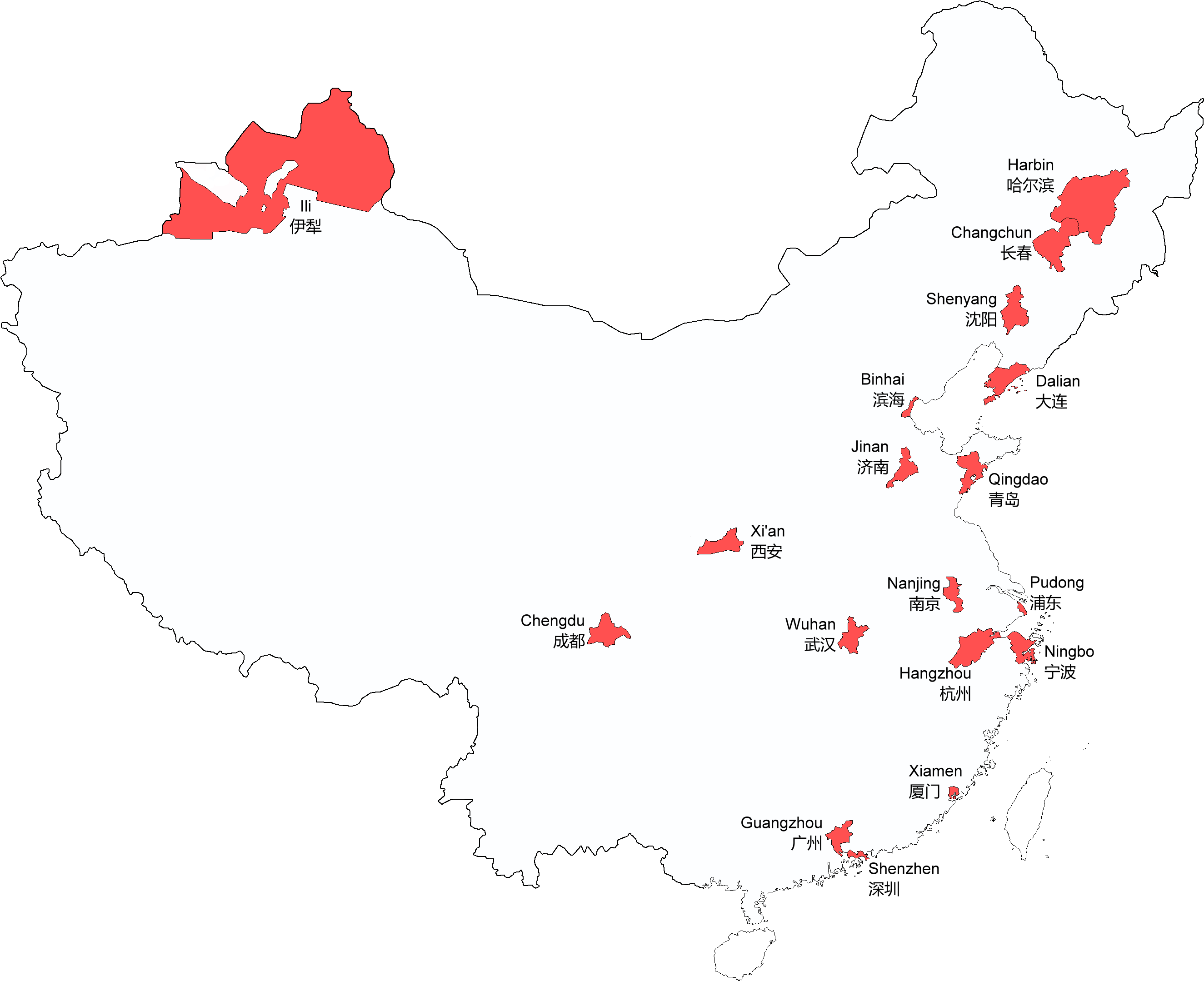 Map Of Sub-provincial Level Entries In The People's (2677x2183), Png Download