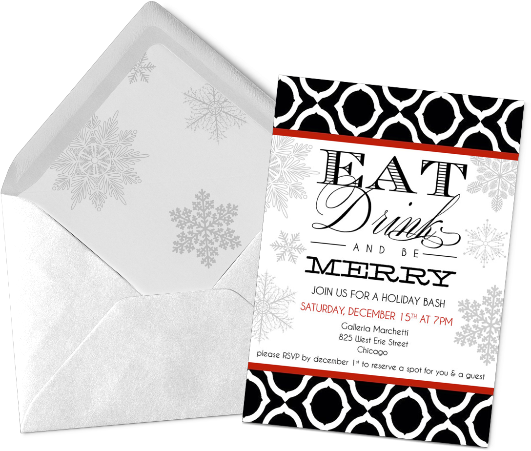 Holiday Party Invitation (1230x1044), Png Download