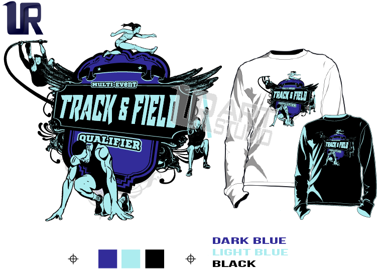 Track & Field Qualifier Multi Event Tshirt Vector Design (751x536), Png Download