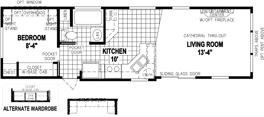 1 Bed (880x389), Png Download