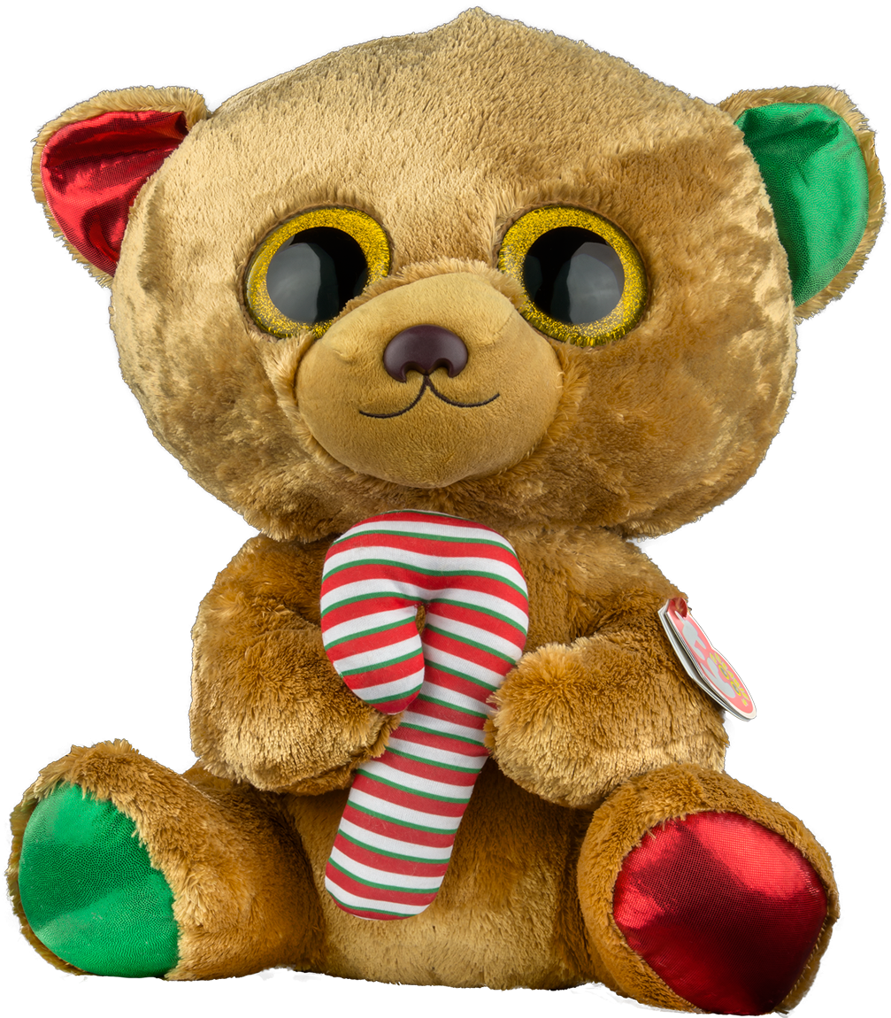 Bella The Bear With Candy Cane Large 18” Plush (1007x1150), Png Download