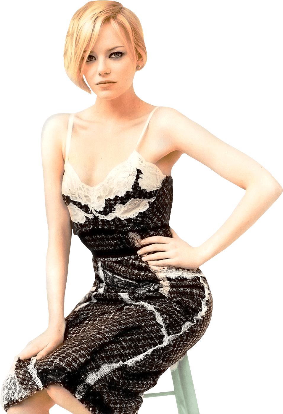 Emma Stone Sitting (1098x1440), Png Download