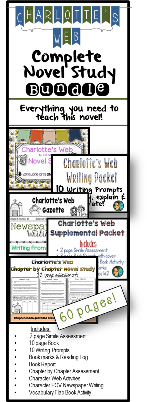 Charlotte's Web Bundle Includes 5 Of My Products 60 (637x1376), Png Download