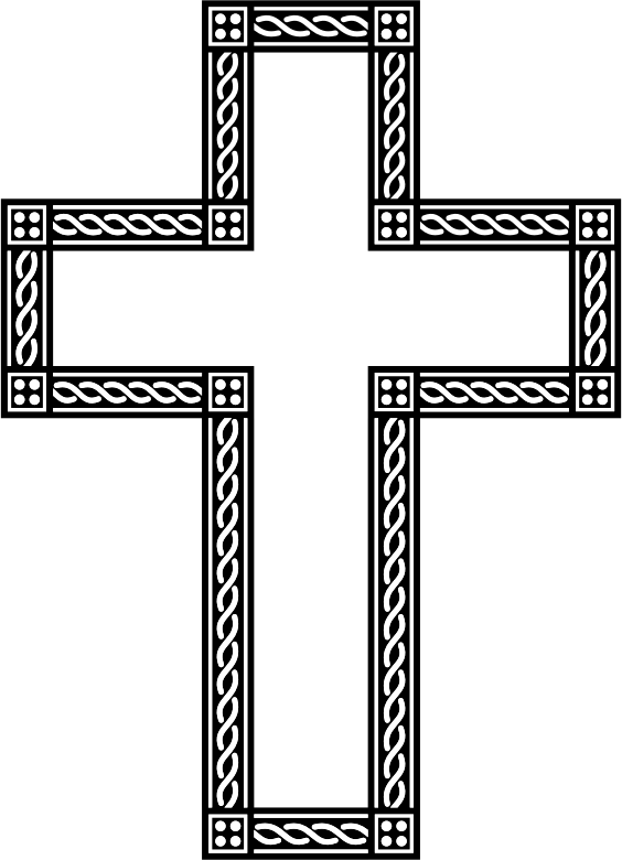 Decorative Chain Cross (564x780), Png Download
