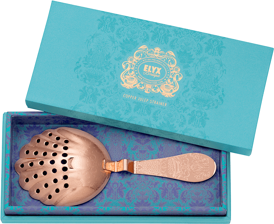 Copper Julep Strainer Gift Box (1000x1001), Png Download