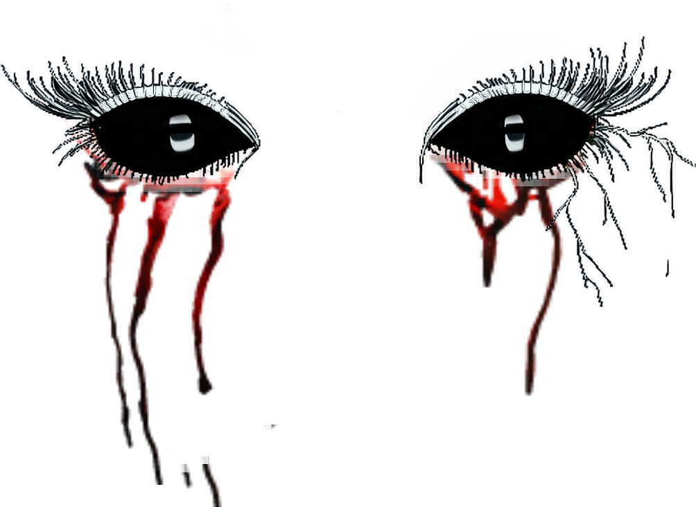Blood Demon Blackeyes Scaryeyes Halloween (1024x1024), Png Download