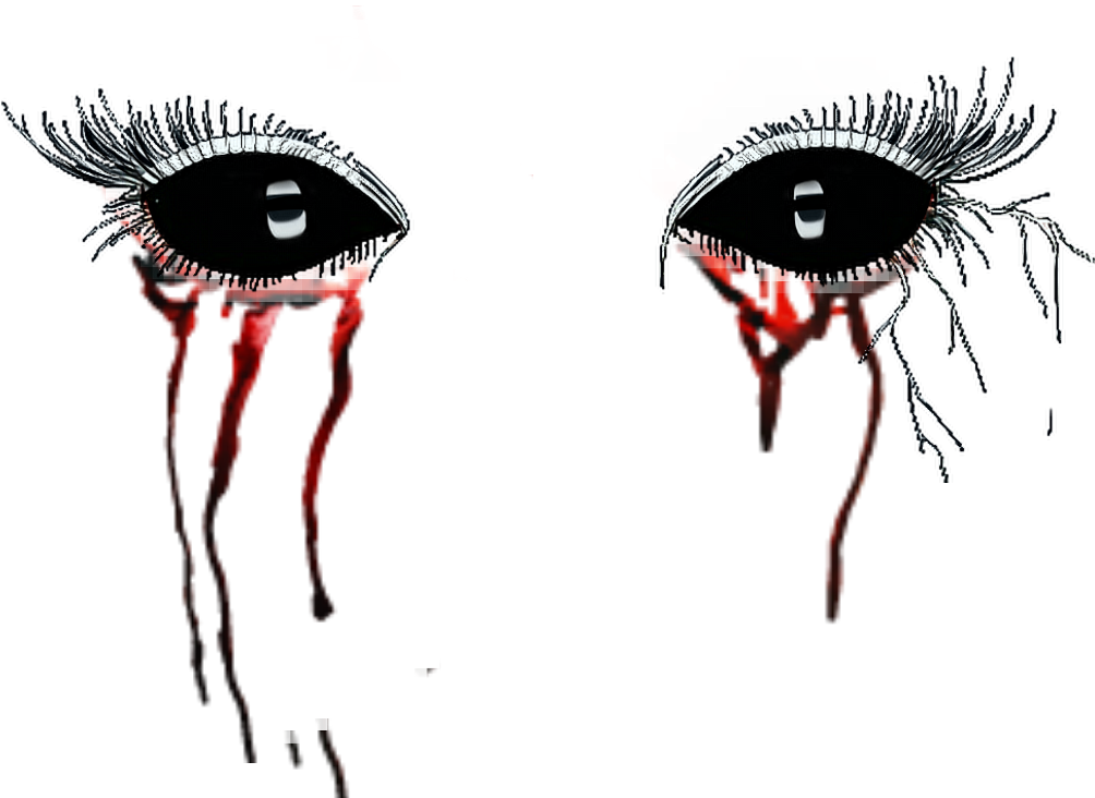 Download Blood Demon Blackeyes Scaryeyes Halloween PNG Image with No
