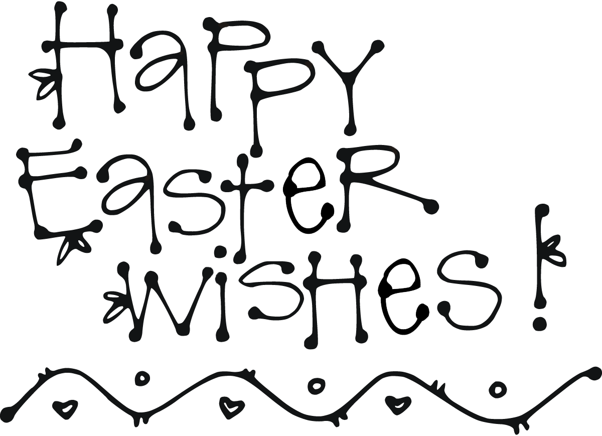 33 Beauty Happy Easter Clipart Black And Png Royalty (1200x869), Png Download