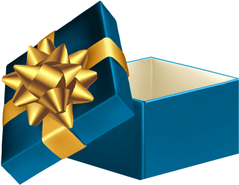 Download Blue Open Gift Box Clipart Png Photo (850x659), Png Download