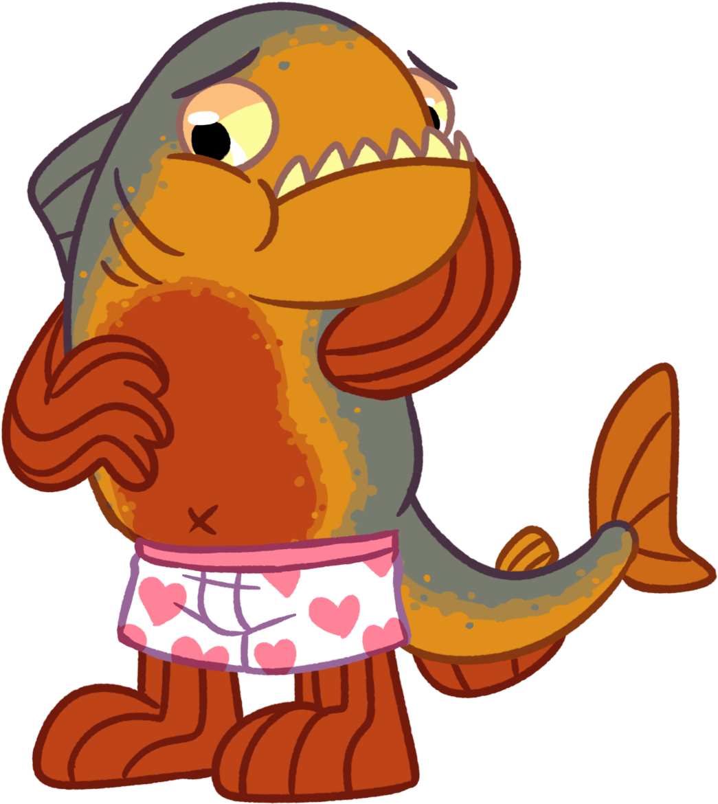 Chubby Piranha In Boxers (1084x1209), Png Download