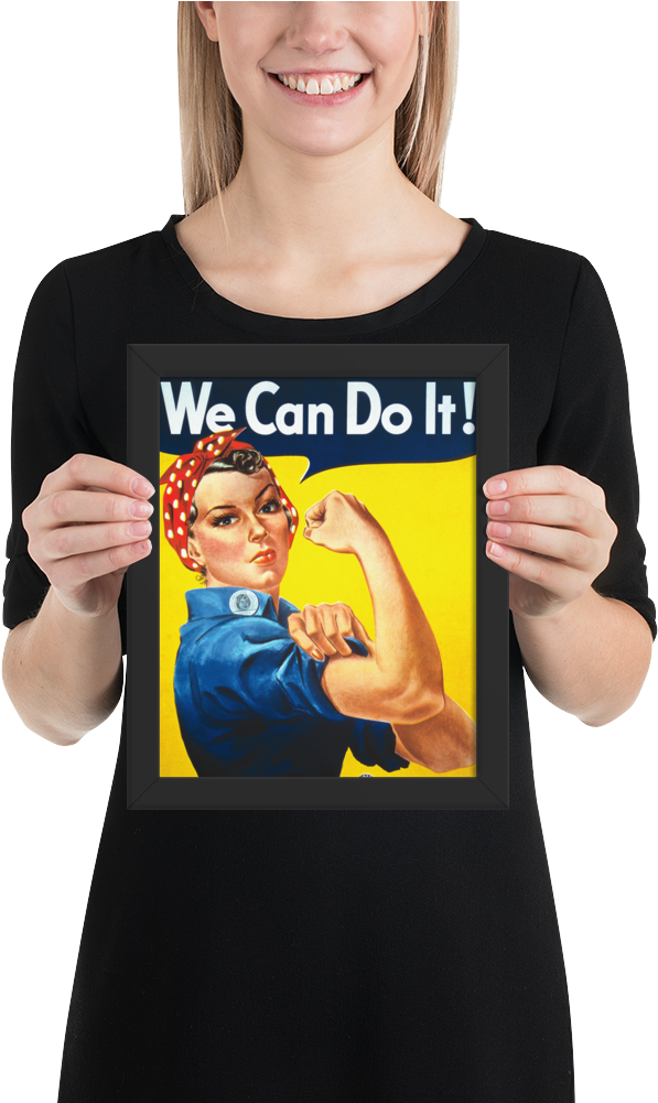 We Can Do It Classic Framed Wwii Propaganda Poster-warrior (1000x1000), Png Download