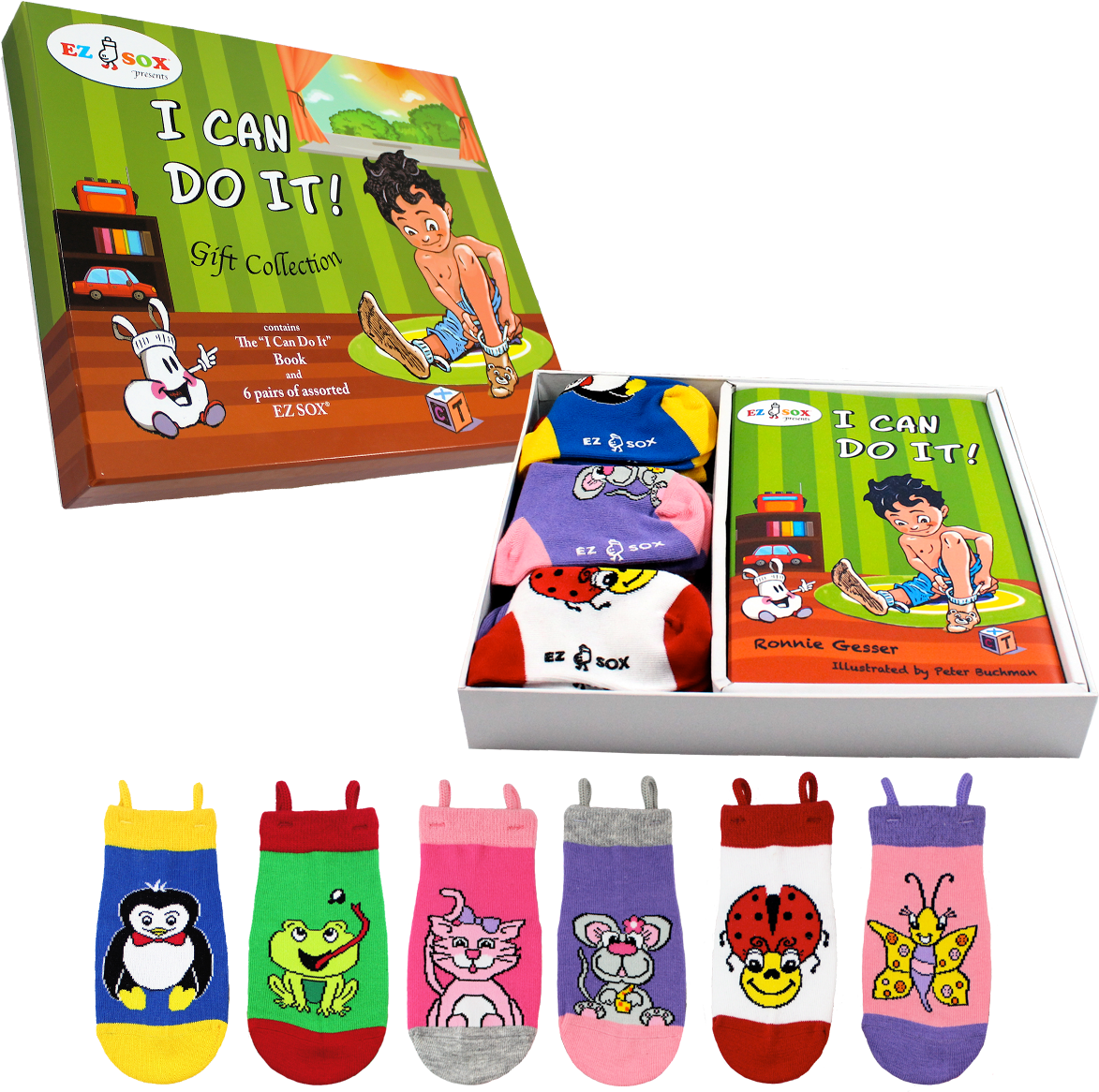 Ez Sox Sock Set Inclues Ez Sox Book 6 Pairs Of Socks (1200x1200), Png Download