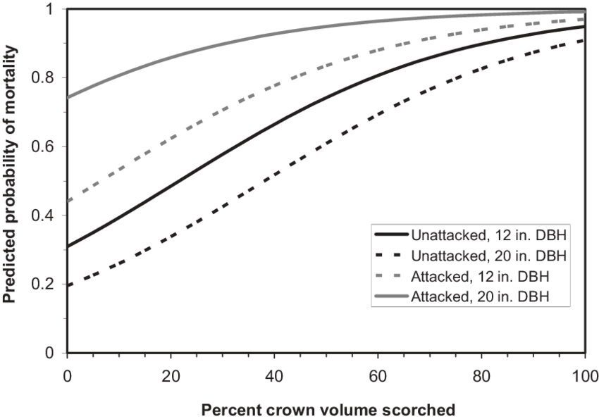 Tree Mortality Curves Showing Decreased Probability (850x595), Png Download