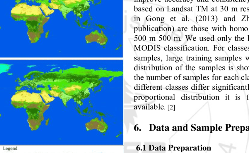 Global Mapping Results For 2001 And 2010 (bottom) (850x524), Png Download