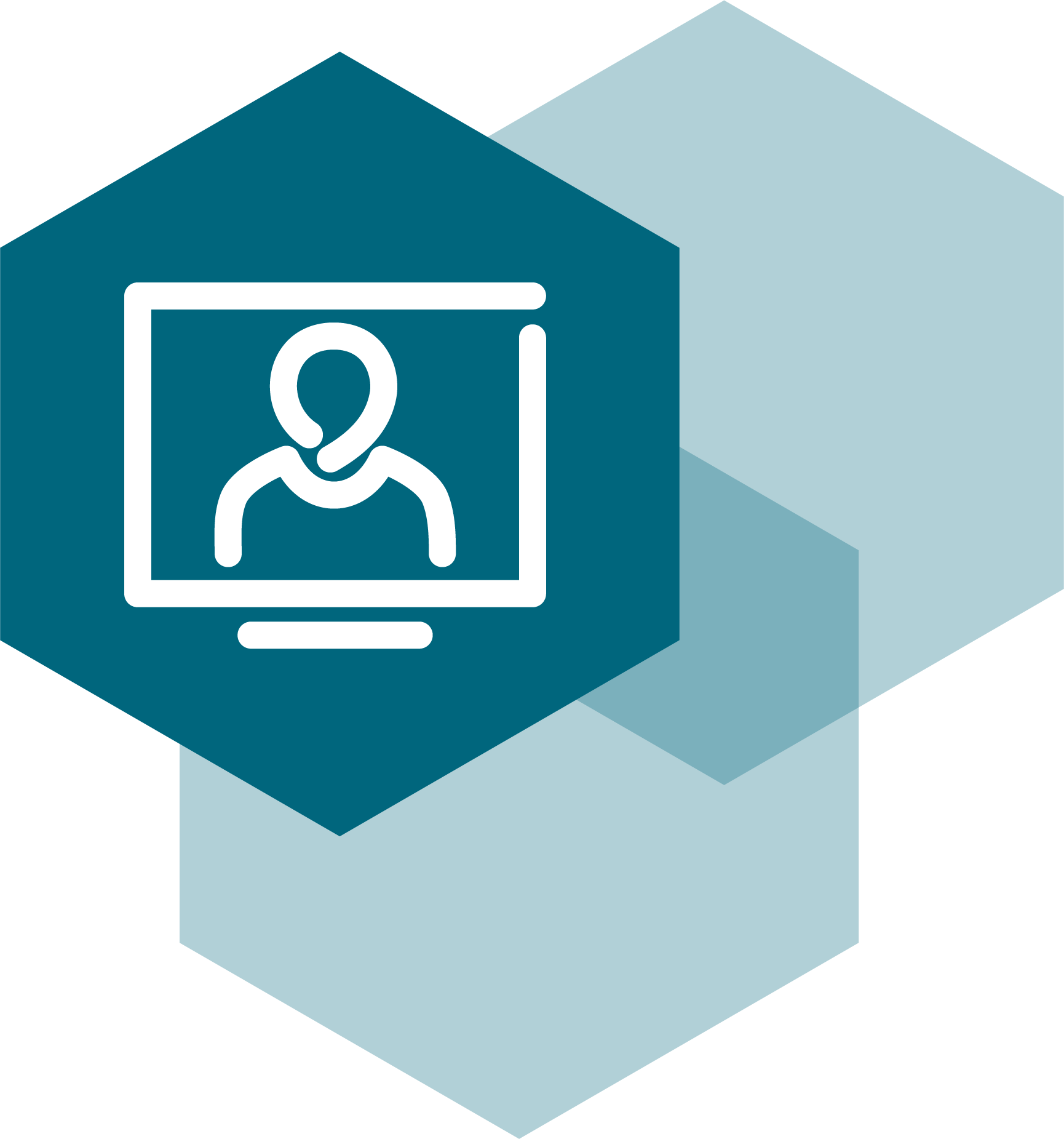 Hexagon With Icon Showing A User On A Screen (1730x1851), Png Download