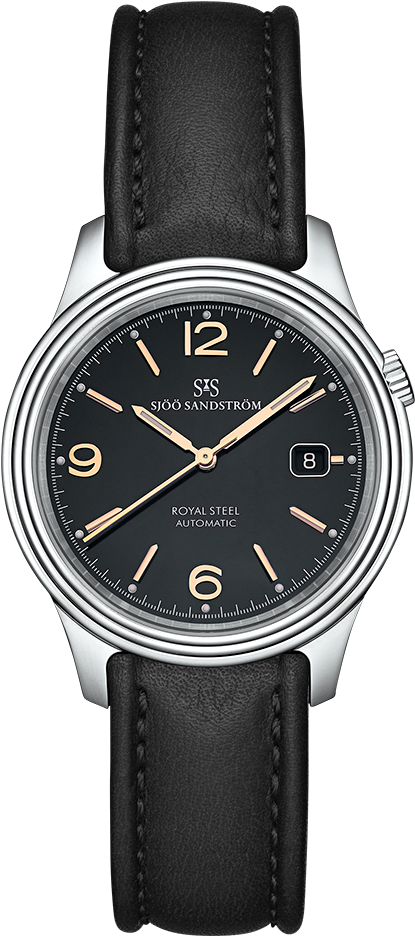 Royal Steel Classic 41 Mm, Black Rose Gold Dial With (536x944), Png Download
