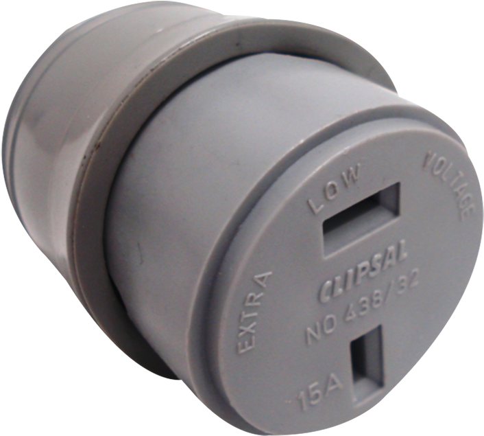 Clipsal 438/32 Fixed Polarity Cord Socket Grey (800x800), Png Download