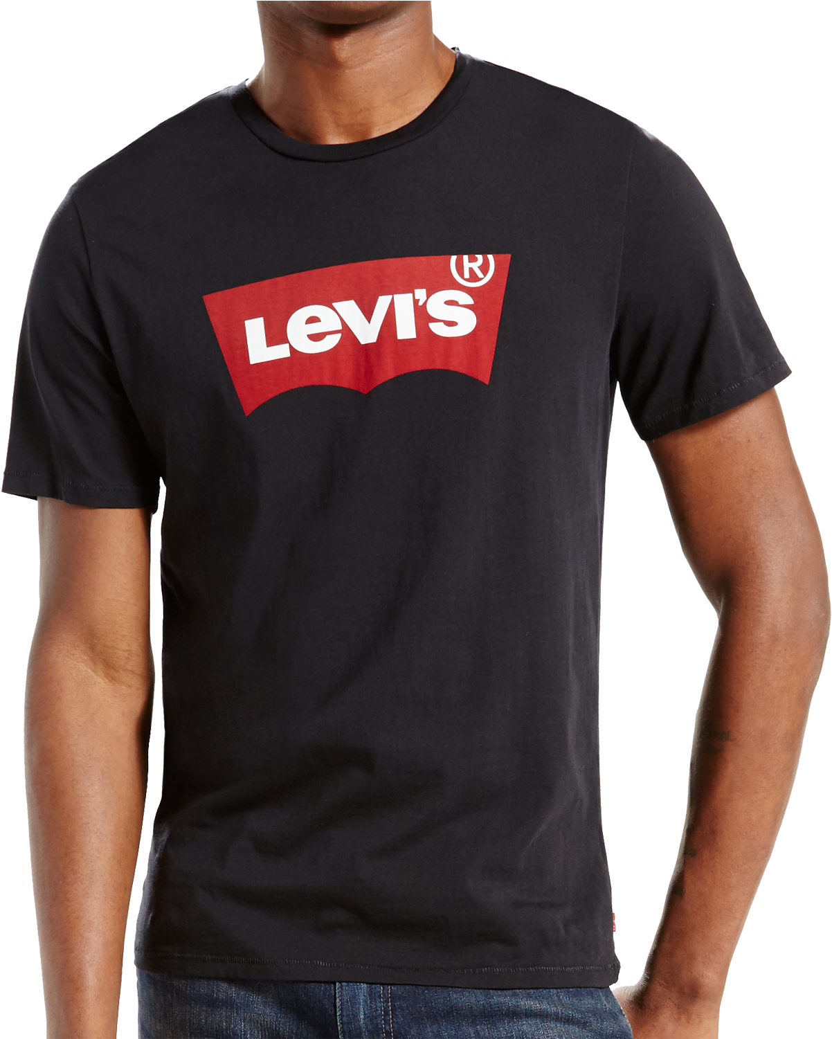 Levis Shirt Schwarz S/s Batwing Frontansicht (1377x1500), Png Download
