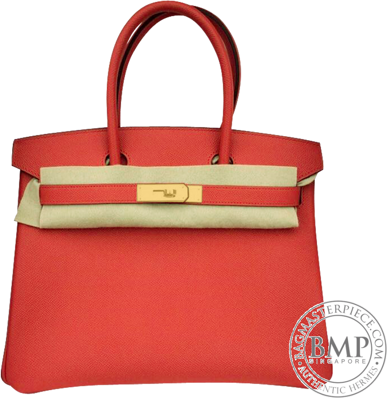 Birkin 30 Rouge Tomate Ghw (900x900), Png Download