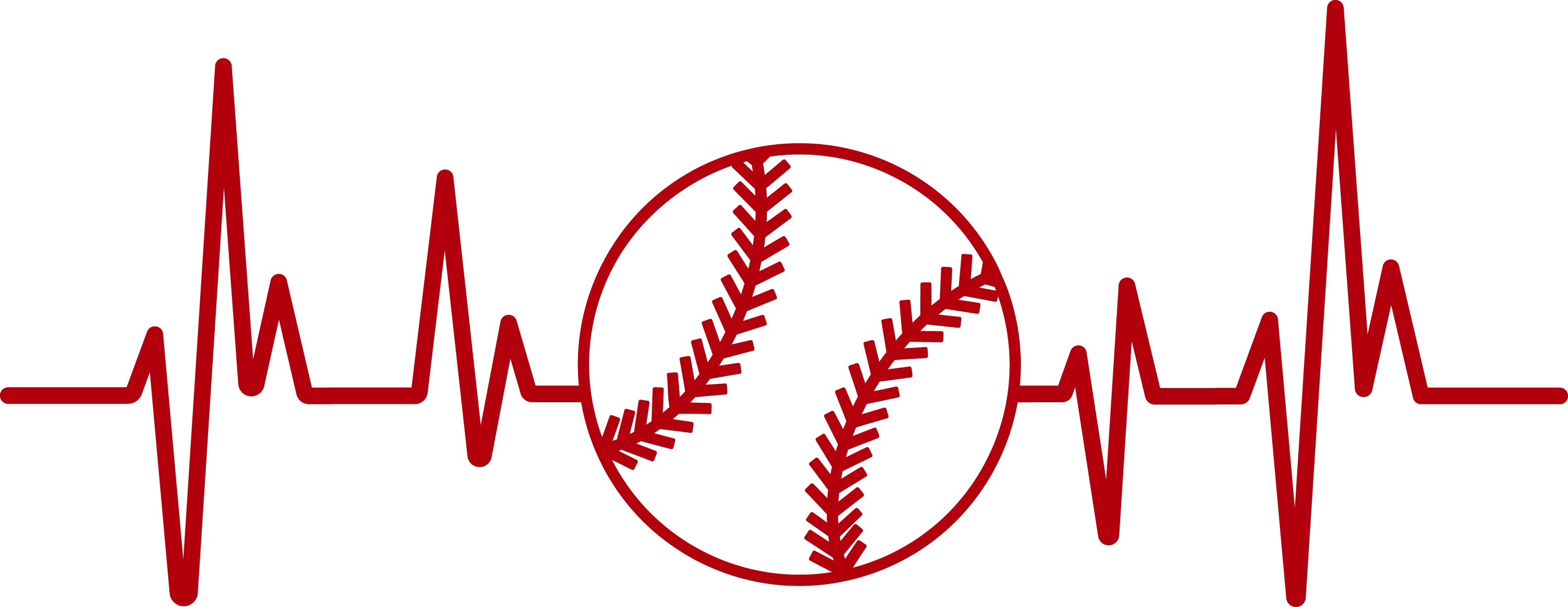 Heartbeat Baseball (3000x1162), Png Download