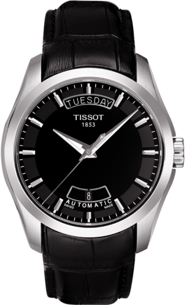 Tissot Couturier Automatic Men's Black Dial Watch With (735x1200), Png Download