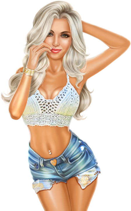 Chica De Ilustración, Esposa Sexy (600x754), Png Download