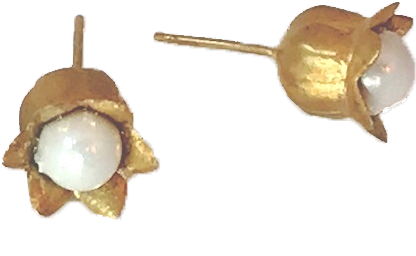 Lily Of The Valley Pearl Studs (719x598), Png Download