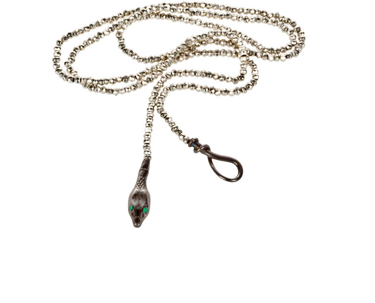Pyrite Necklace With A Snakehead Fastening Jewelry (800x800), Png Download