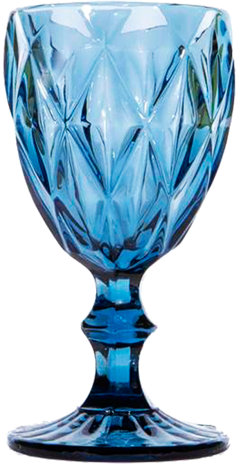 Copa Cristal Tallado Azul Mod (833x834), Png Download