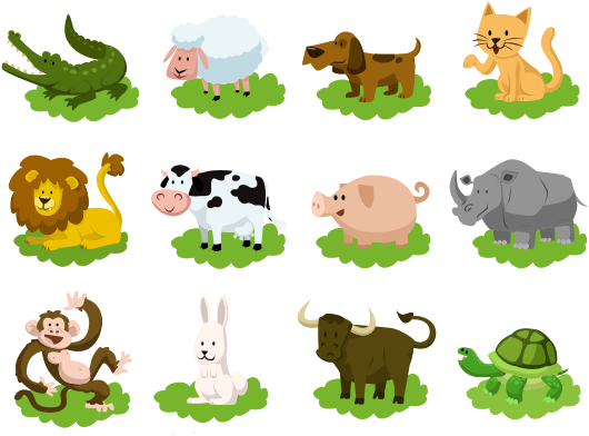 Funny Animals Set Vector And Transparent Png The Tweet (1200x628), Png Download