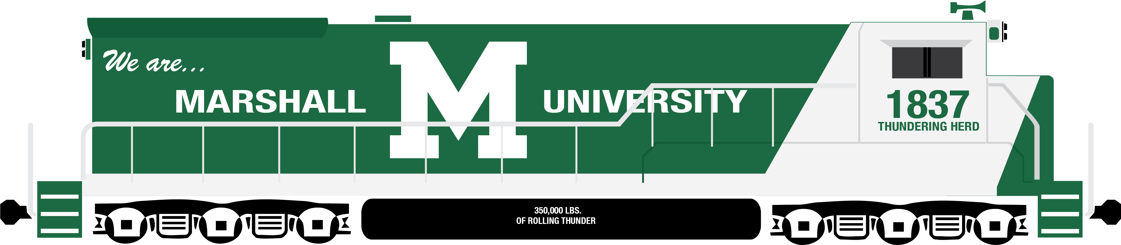 The Marshall University Locomotive Is A General Electric (4767x1056), Png Download