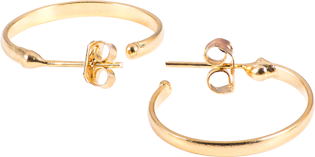 Gold Hoop Earrings (2000x1333), Png Download