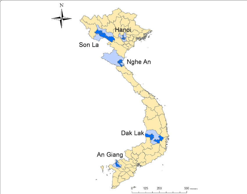 Selected Sampling Districts Within Each Province (light (850x668), Png Download