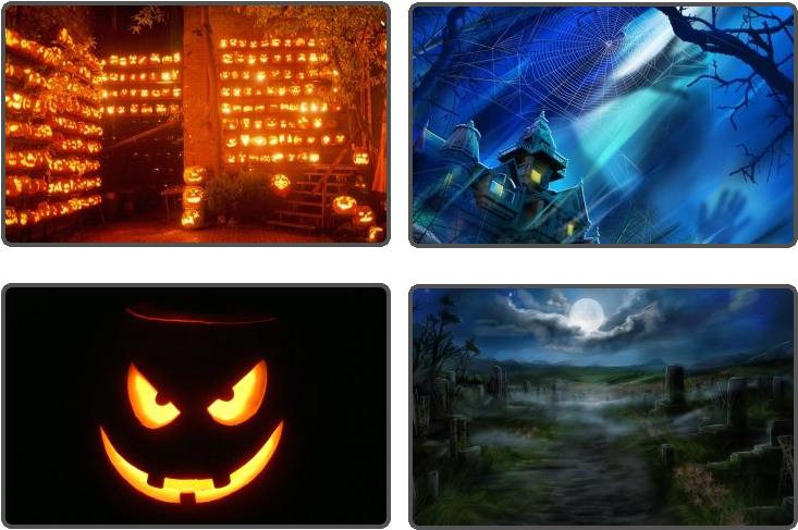 Add Some Awesome Backgrounds About Halloween With An (734x505), Png Download