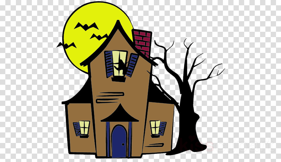 Scary House Drawing Clipart Drawing Creepy House Haunted (900x520), Png Download