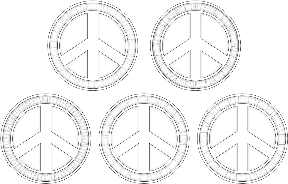 Peace Symbols Black White Line Art Christmas Xmas Peace (999x666), Png Download