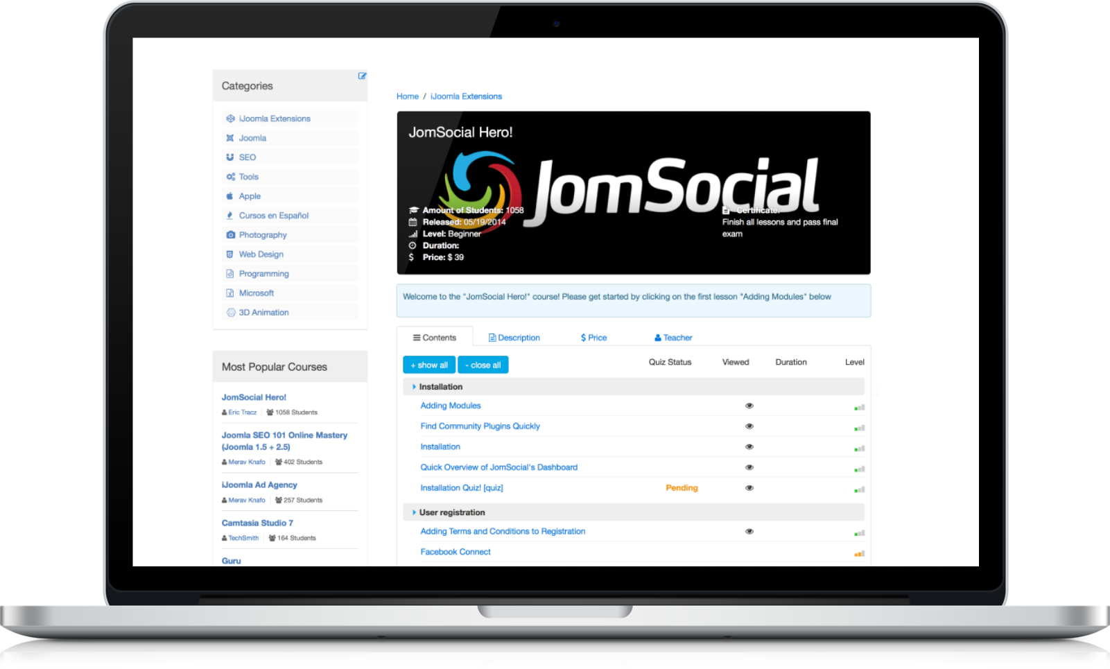 Joomla Lms Course Example (1601x965), Png Download