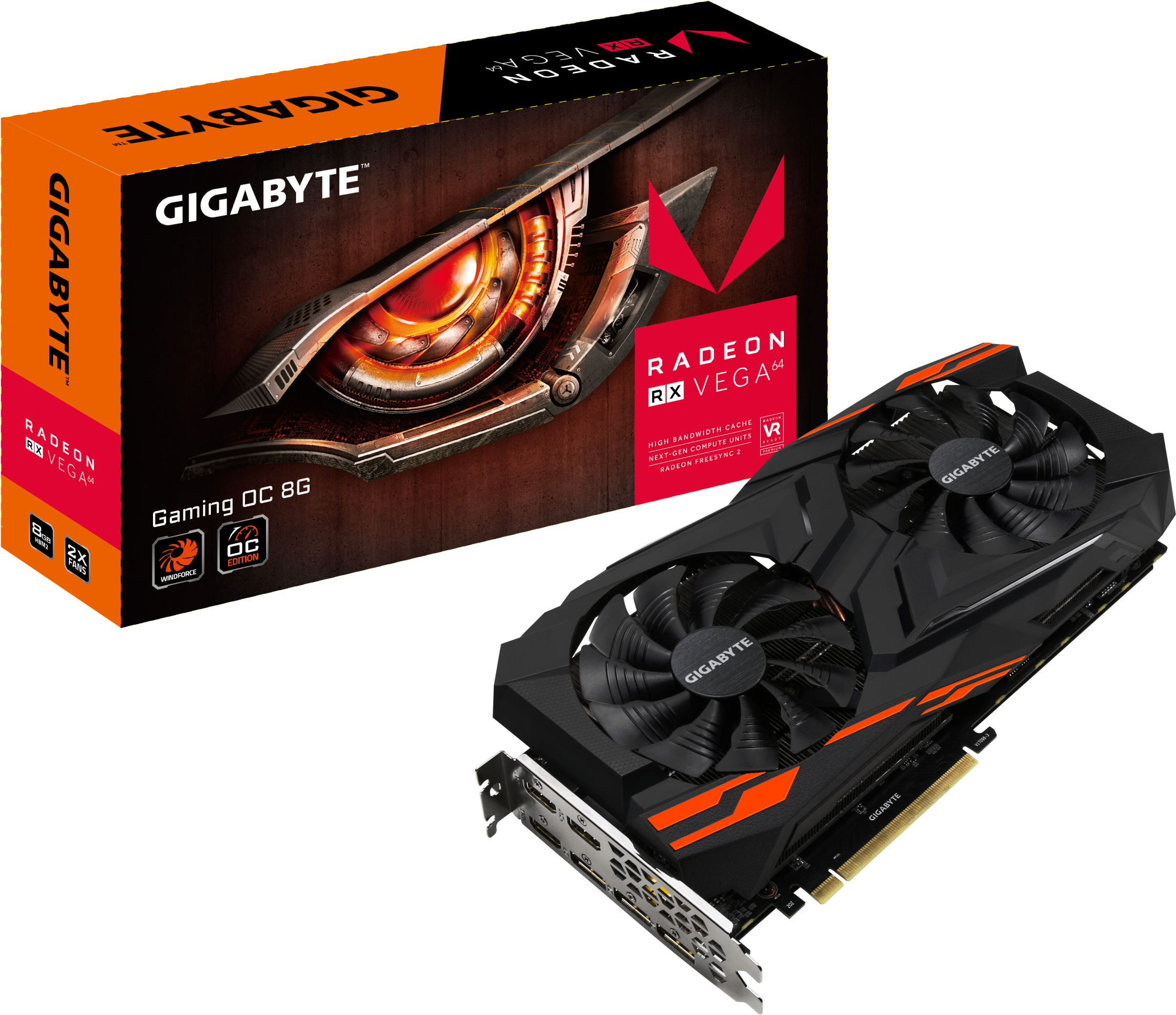 Radeon™ Rx Vega 56 Gaming Oc 8g , Radeon™ Rx Vega 56 (2500x2143), Png Download