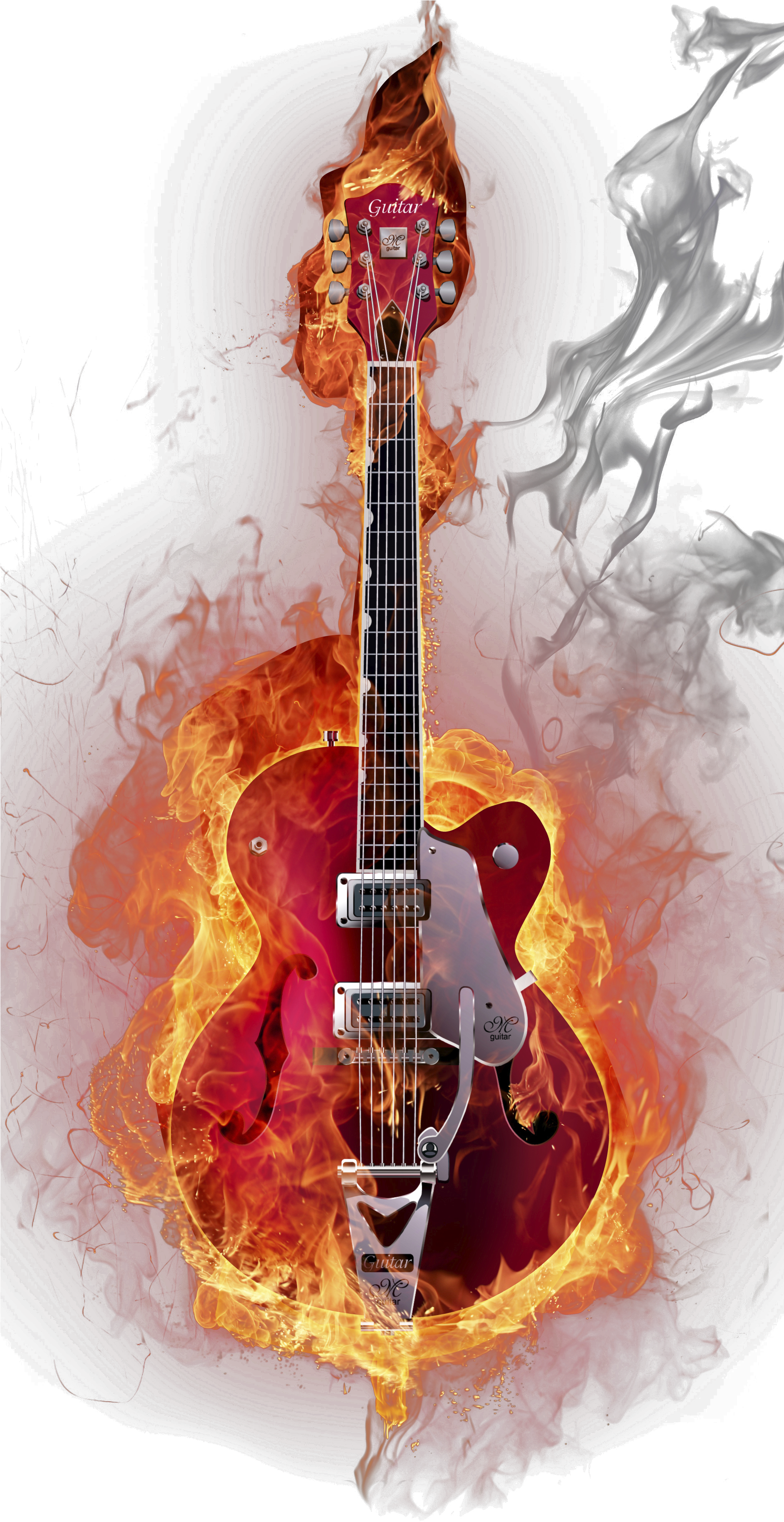 Guitar Feux Musical Visual Flame Free Downloads (3743x3743), Png Download