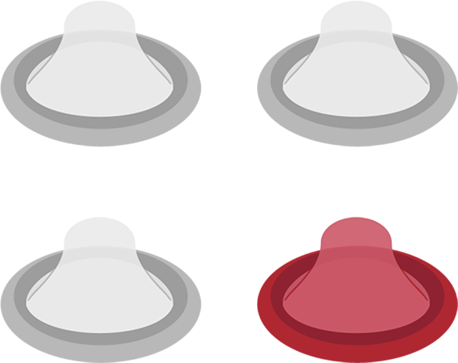 Illustration Of Two Unused Condoms And One Used Condom (1000x904), Png Download