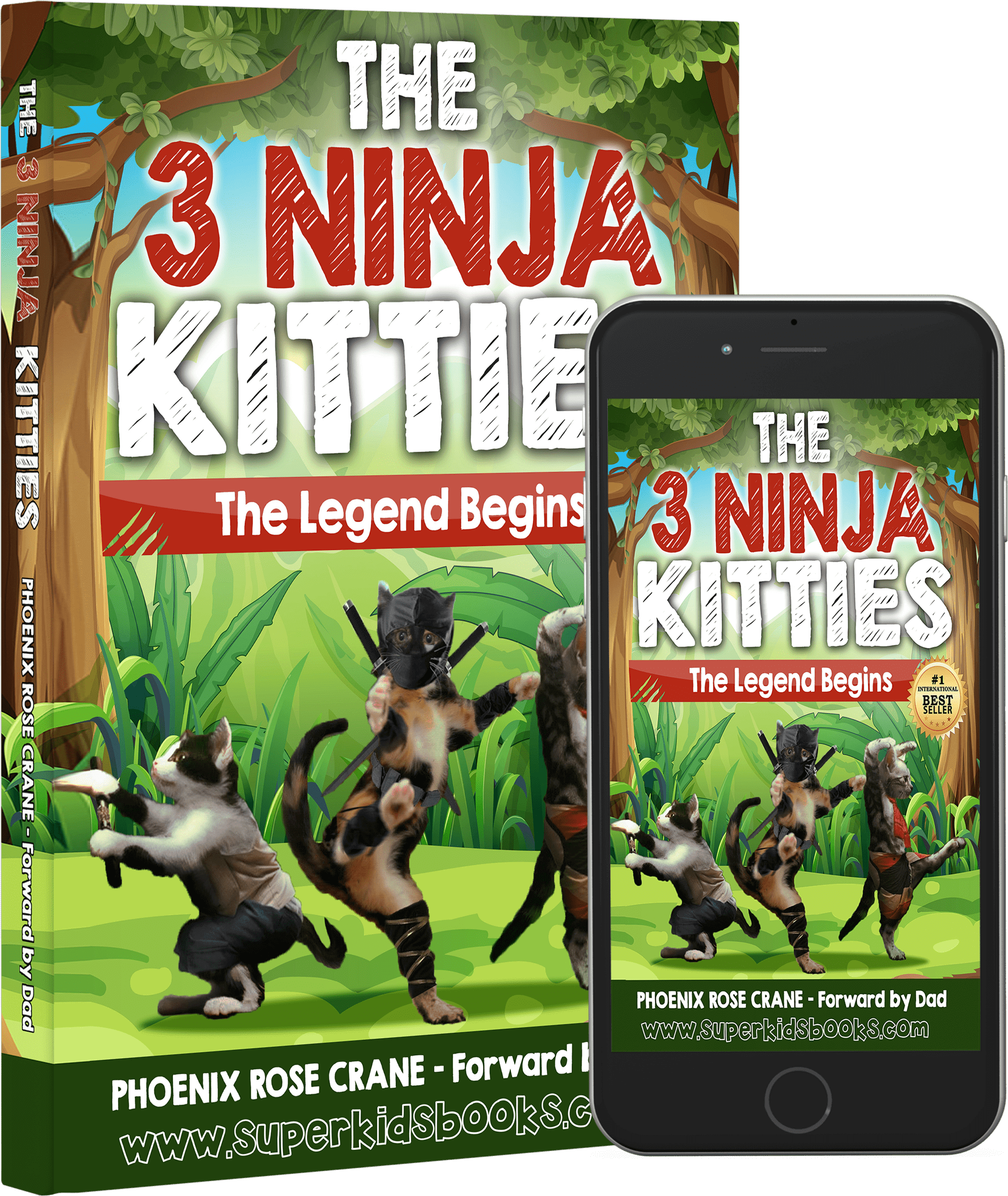 The 3 Ninja Kitties (2140x2480), Png Download
