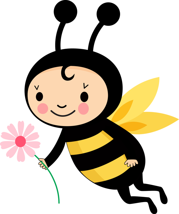 Abelhinha Voaando Flor Elemento (705x844), Png Download