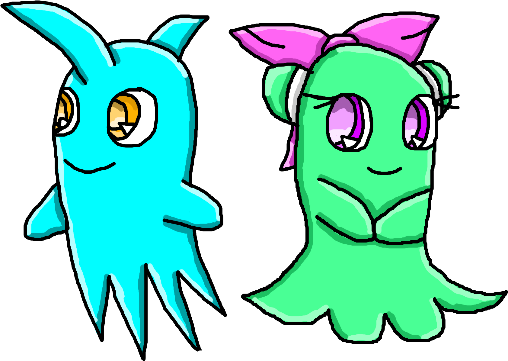 Ghost Characters Spiky And Minty (2000x1500), Png Download