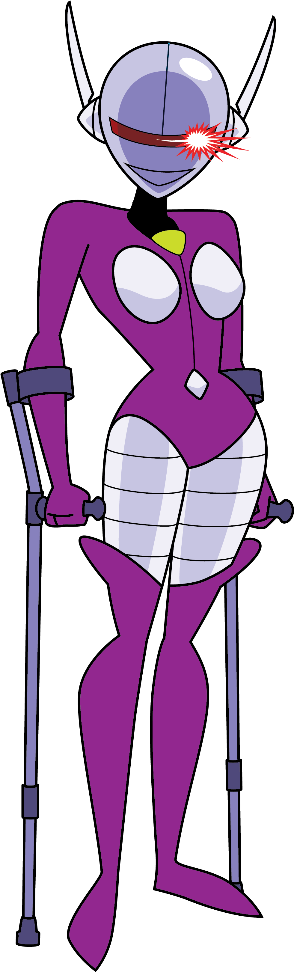 Connie Mark 2 With Crutches (1075x3321), Png Download