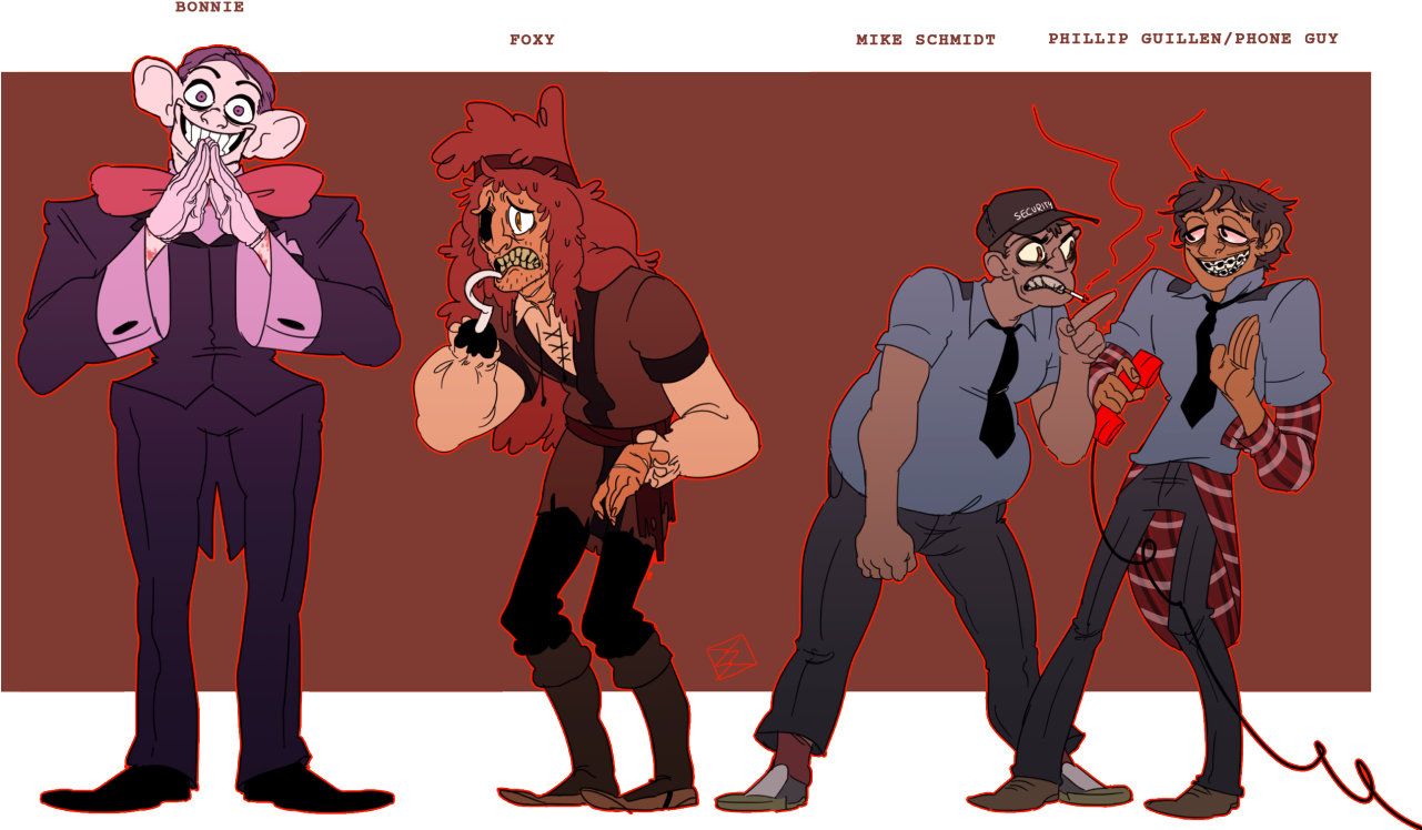 Bonnie Foxy Mike Schmidt Phillip Guillen/phone Guy (1280x826), Png Download